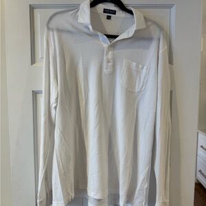 Peter Millar Long Sleeve White Polo Shirt